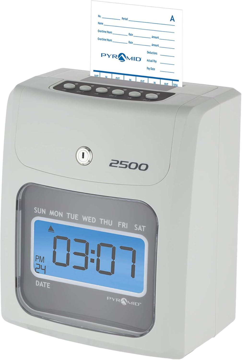 Time Clock Bundle with 100 Time Cards, Two Ink Ribbon Cartridges, 10 Slot Time Card Rack and Two Security Keys Y5545