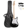 Black and White Maple Fingerboard Electric Guitar with Case and Accessories Pack R62979