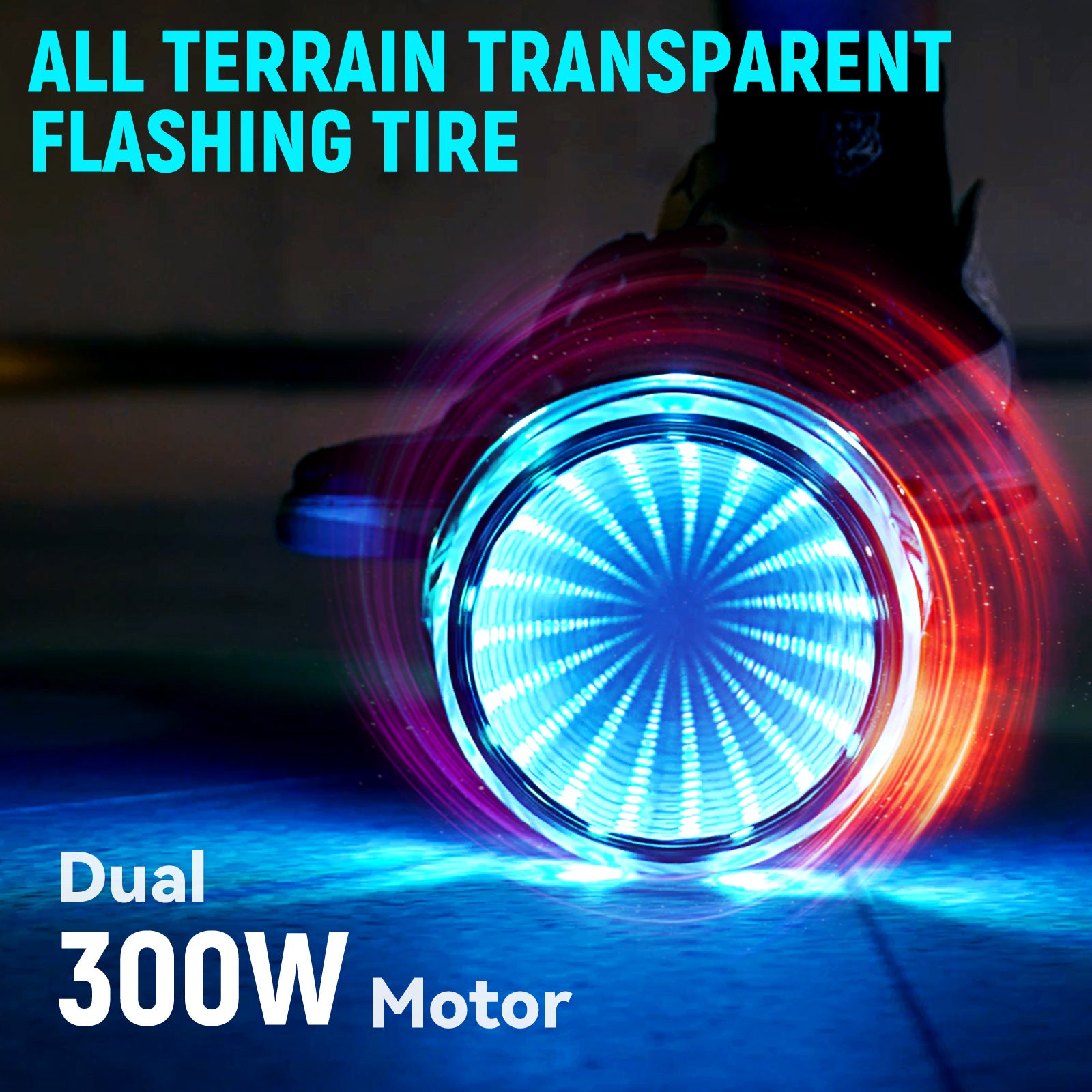Bluetooth Hoverboard with LED Lights, All Terrain 6.5 inch Two Wheels Electric Scooter Q47769