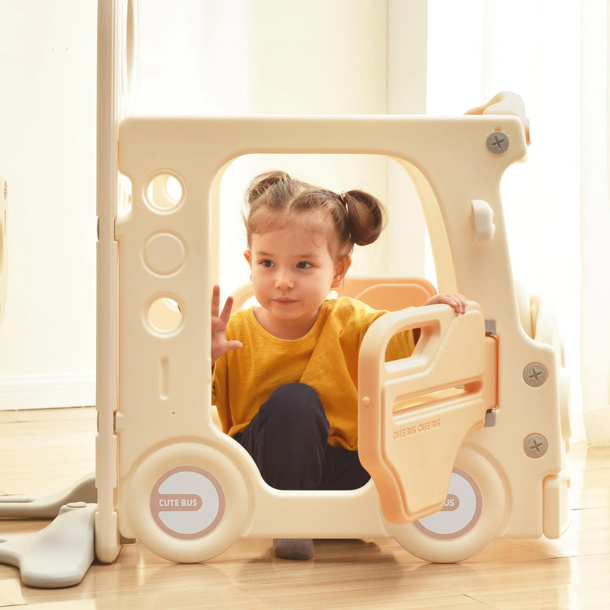9 in 1 Kids Slide Playset with Basketball Hoop P82268