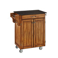 Warm Oak Kitchen Cart with Black Granite Top U187
