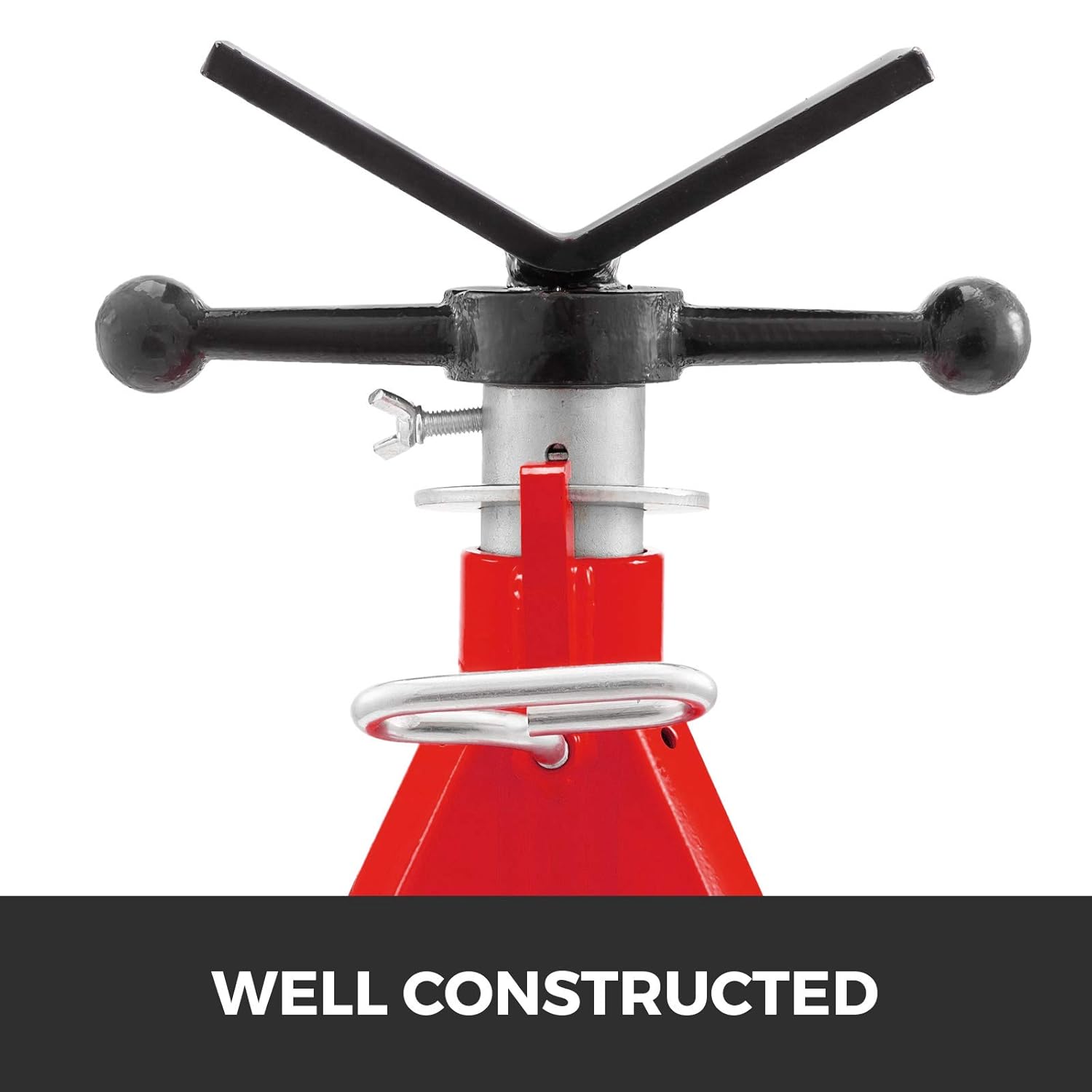 V Head Pipe Stand, Adjustable Height 20-37, 2500 lb. Load Capacity, Carbon Steel Y398