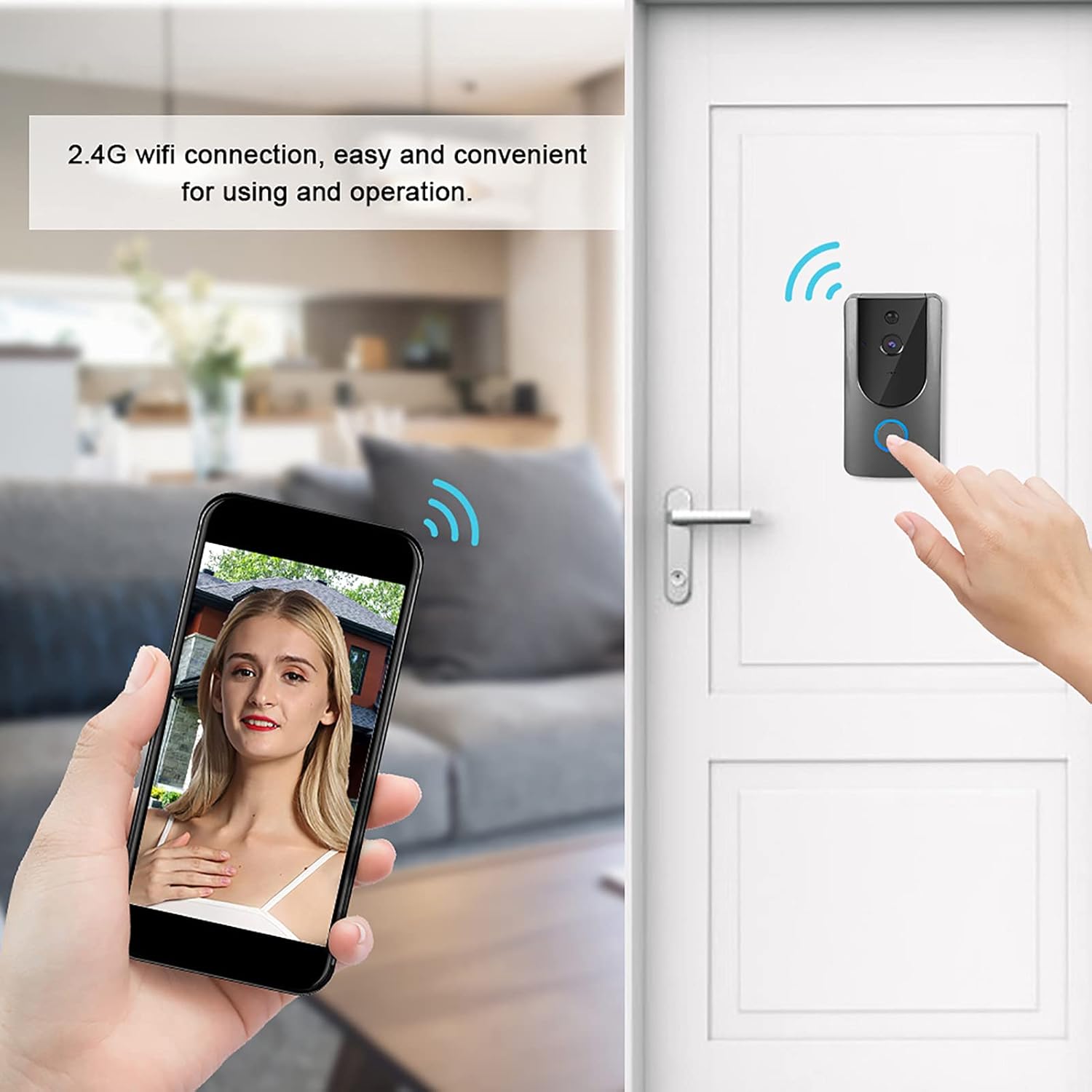Video Doorbell Wireless HD Door Camera Security System Pack of 2 M61987