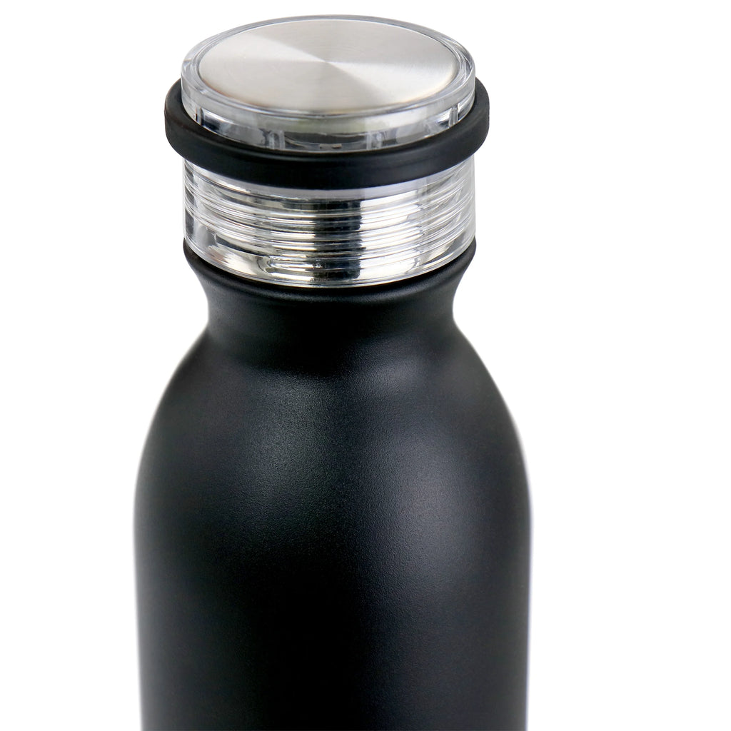 20 oz Black Insulated Stainless Steel Water Bottle With Lid T612