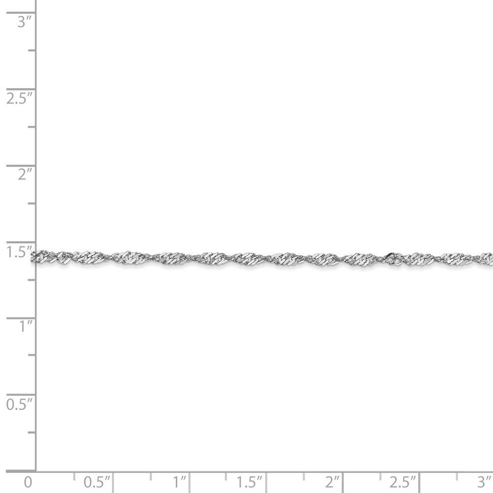 14kt White Gold Singapore Chain 24 inch Lobster Clasp N27839