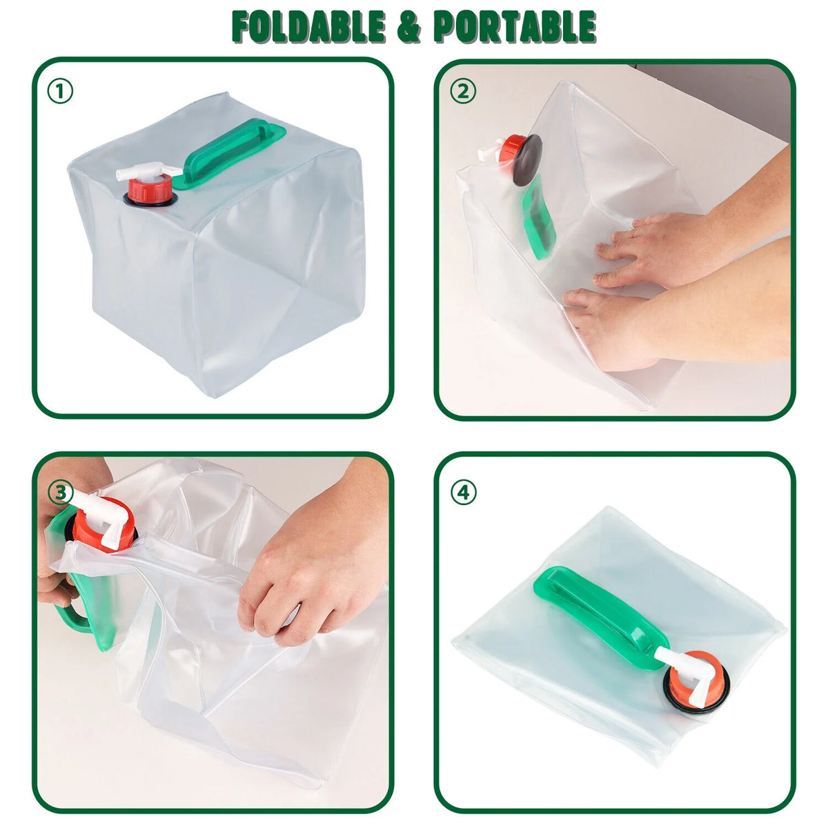 Collapsible Water Container With Spigot Camping Water Storage Jug R743688