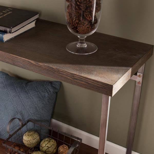 Burnt Oak Veneer Rectangle Wood Console Table K6919