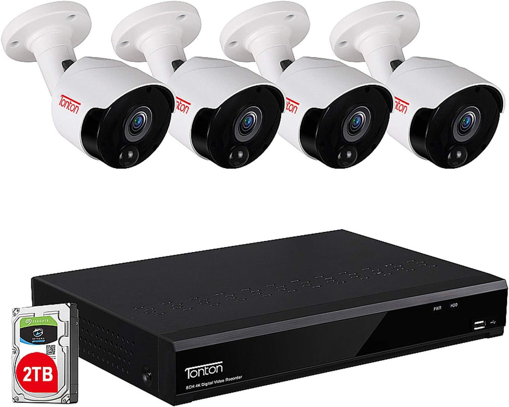 4K Ultra HD Security Camera System with 2TB HDD, 4PCS 4K 8MP Cameras T494157
