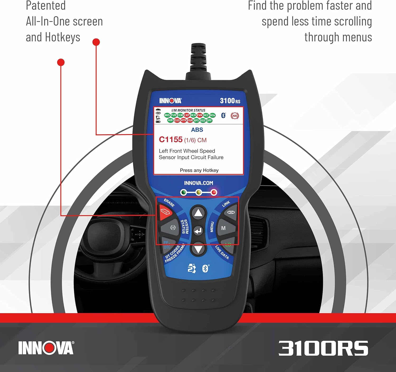 OBD2 Scanner with ABS SRS Code Reader Z5823