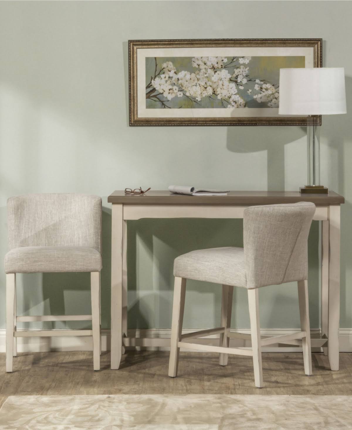 3-Piece Counter Height Side Dining Set with Wing Arm Stools B51273