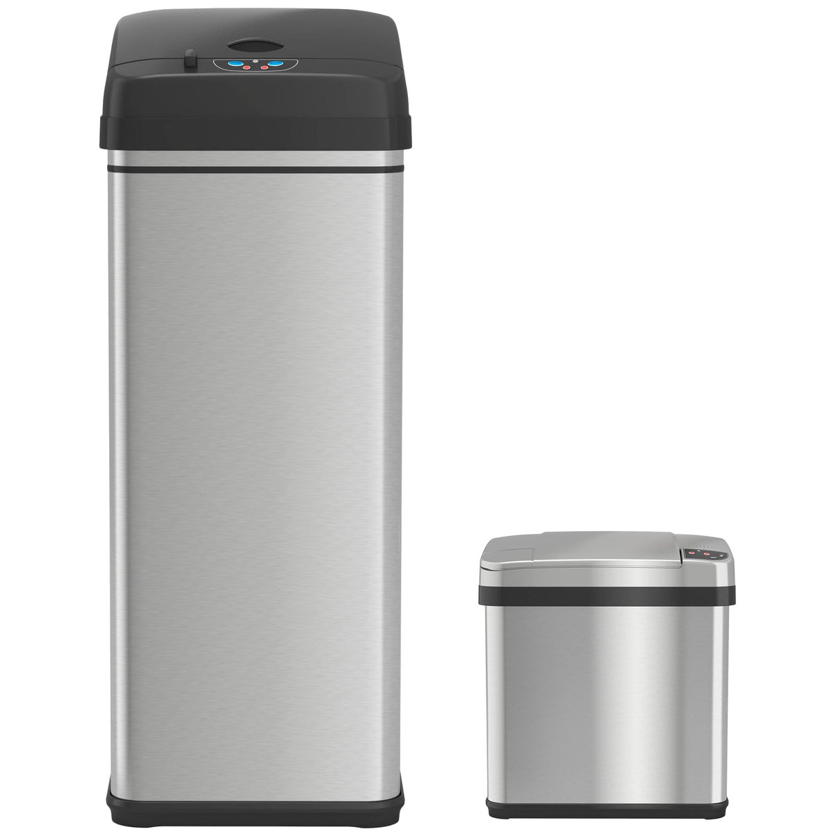 13 Gallon and 2.5 Gallon Stainless Steel Sensor Trash Cans Set of 2 E678721