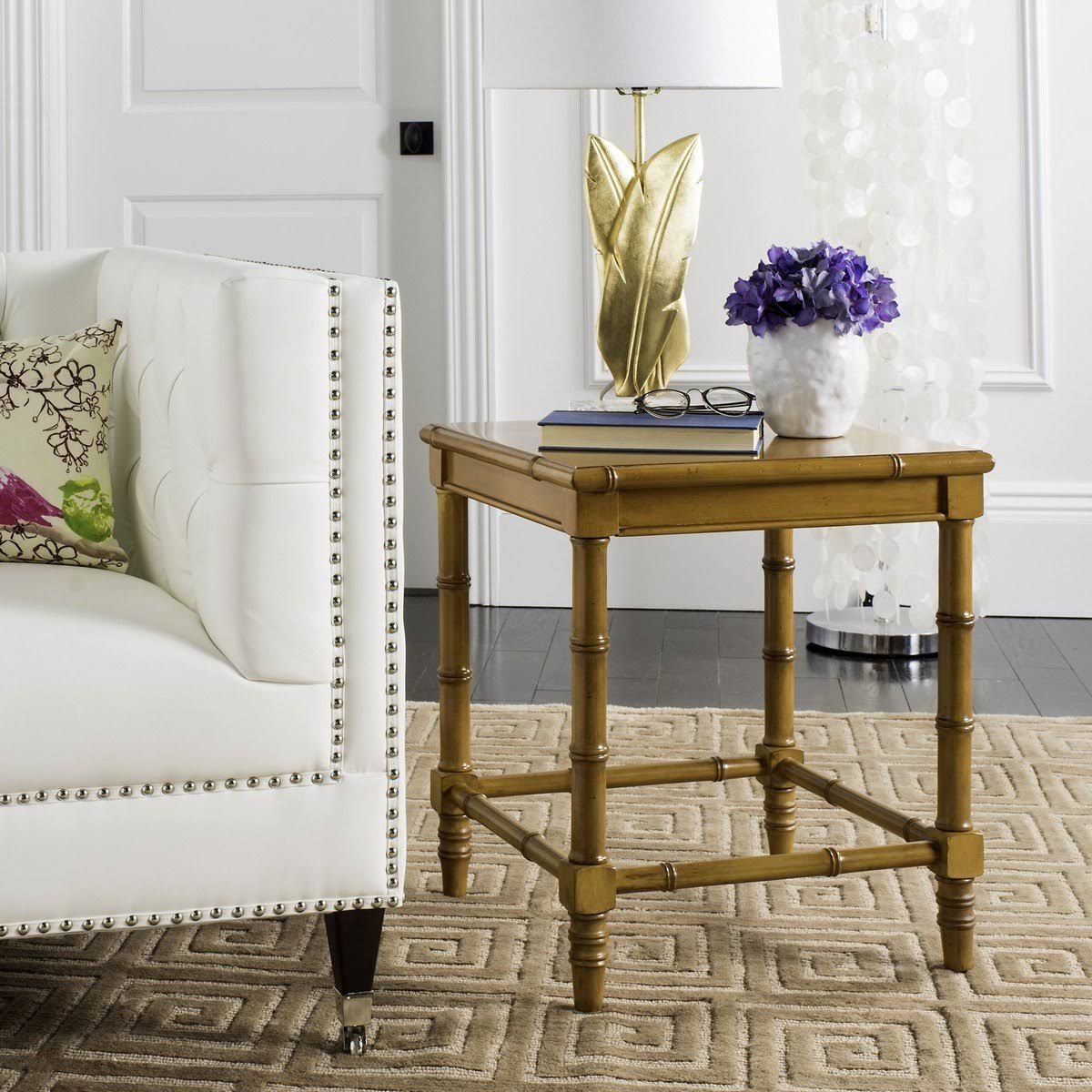 White Bamboo Accent Table J59345