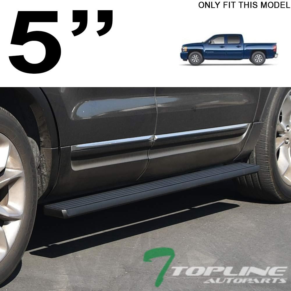Matte Black Aluminum Side Step Rail Running Boards K54728