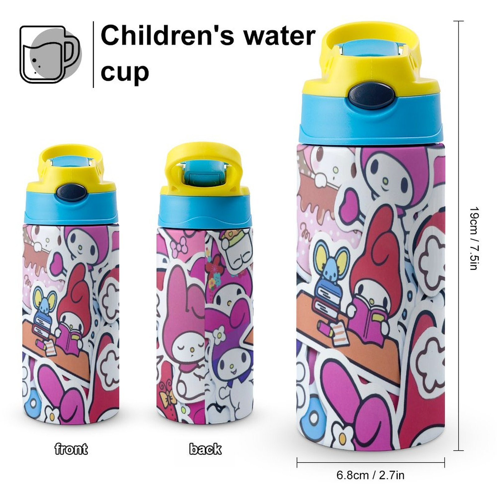Stainless Steel Water Bottle with Straw P5537