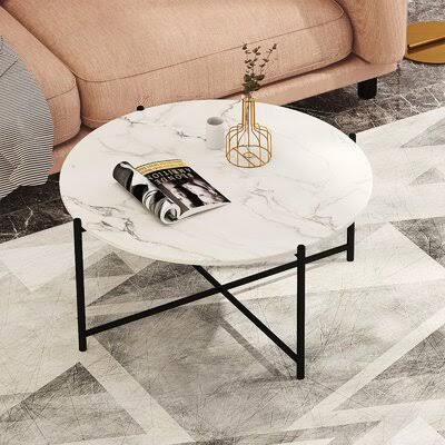 White Black Marble Coffee Table K3447