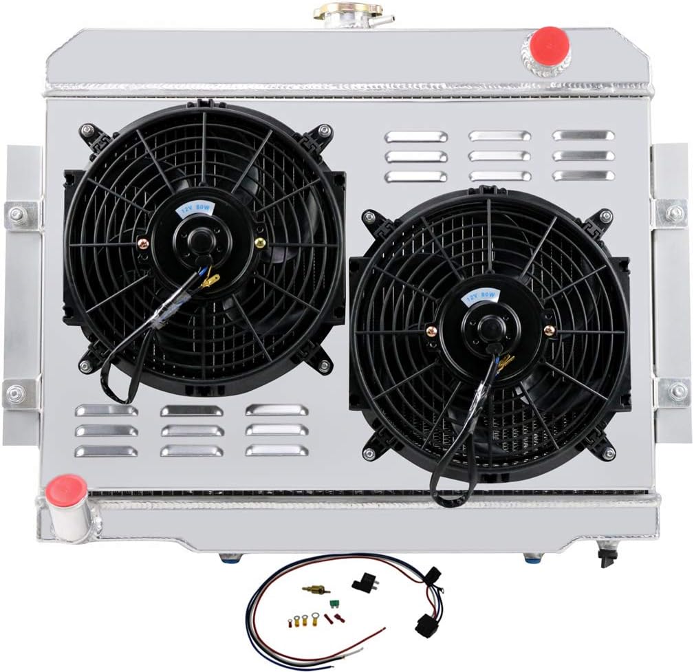 52MM 3 Row Core Aluminum Radiator with 2X12" Fan and Shroud Y4079