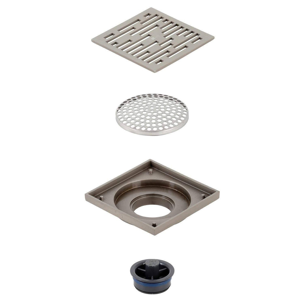 Brushed Nickel Square Grid Shower Drain C677