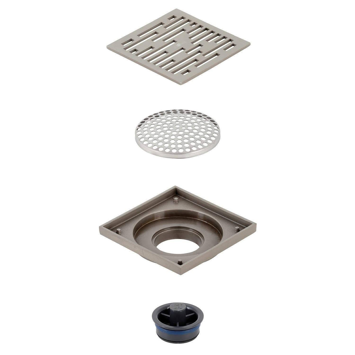 Brushed Nickel Square Grid Shower Drain C677
