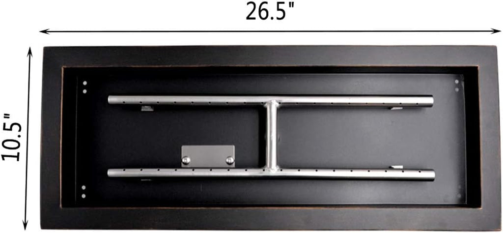 Black Dual Burner Fire Pit Pan and Burner C32919