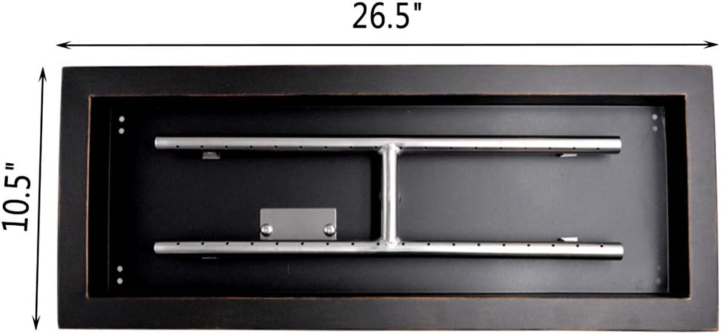 Black Dual Burner Fire Pit Pan and Burner C32919
