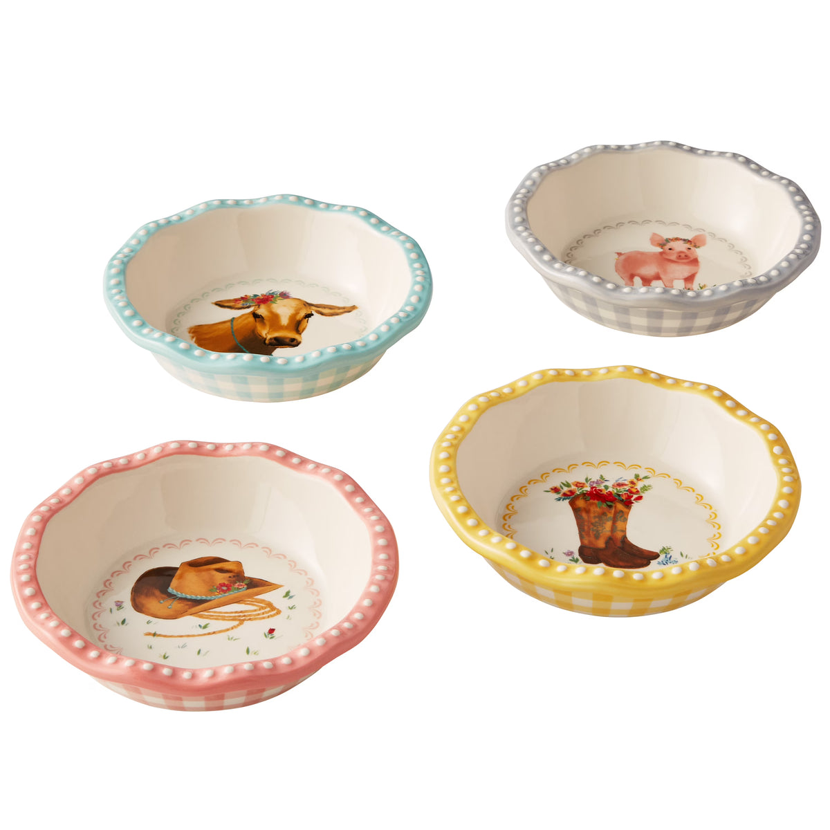 4 Pack Ceramic Pie Pan Set P812