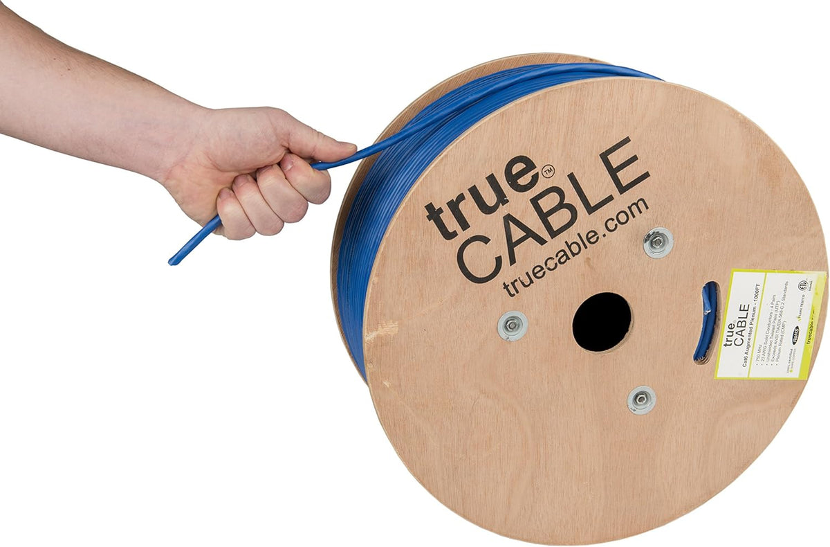 Cat6A Plenum 1000ft White 23AWG 4 Pair Solid Bare Copper 750MHz Unshielded Twisted Pair Bulk Ethernet Cable P82945
