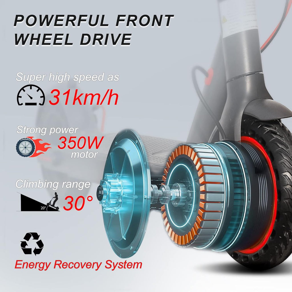 Electric Scooter, 350W Motor, 18 Miles Range, 8.5" Solid Tires O109