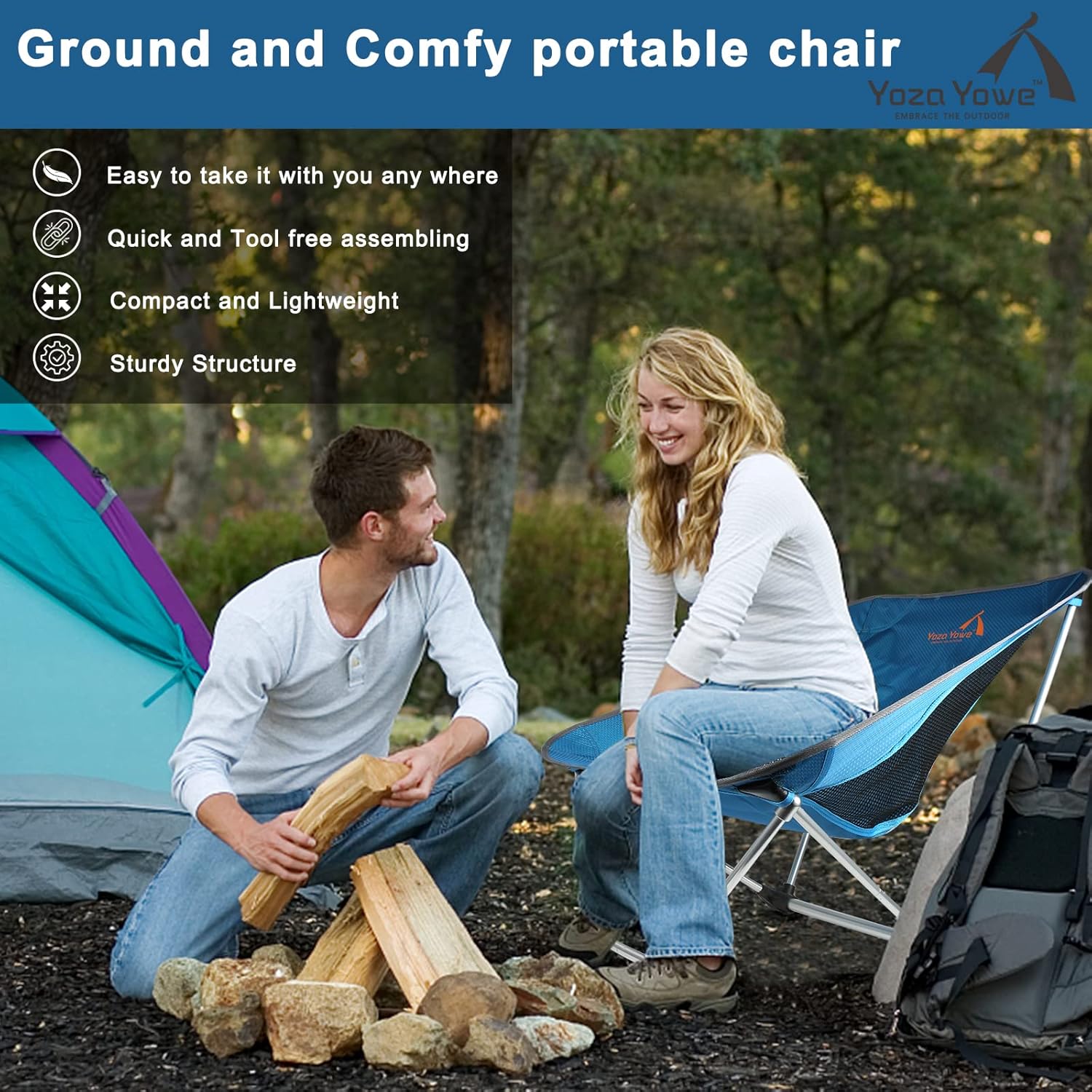 Compact Folding Camping Chair with Carry Bag P29417