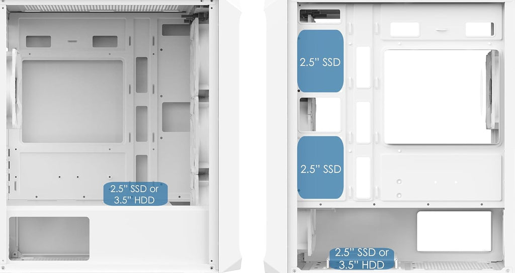 White Micro-ATX PC Gaming Case with Mesh Front Panel & Tempered Glass Side Panel Z660408