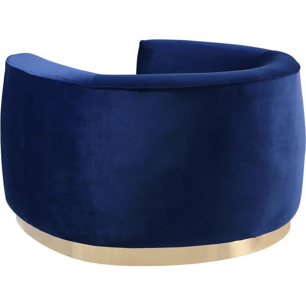 Navy and Gold 2-Piece Furniture Set with Accent Chair and Sofa R90405