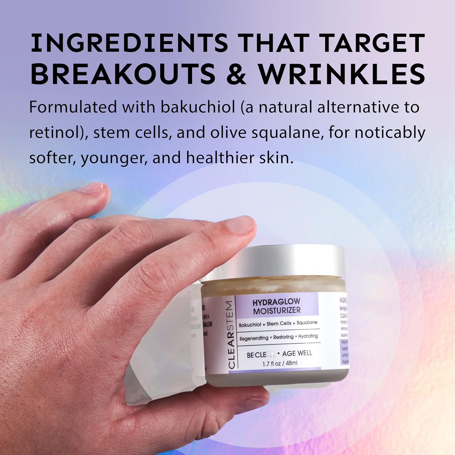 Anti-Aging Stem Cell Moisturizer with Bakuchiol, 1.7 Ounce Pack of 2 O1092