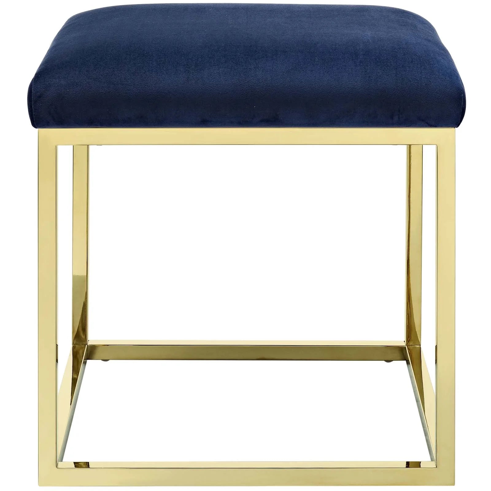 Gold Navy Velvet Accent Chair Ottoman B8473