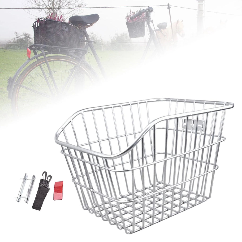 Rear Bike Basket Rack Heavy Duty Iron Wire Basket W636