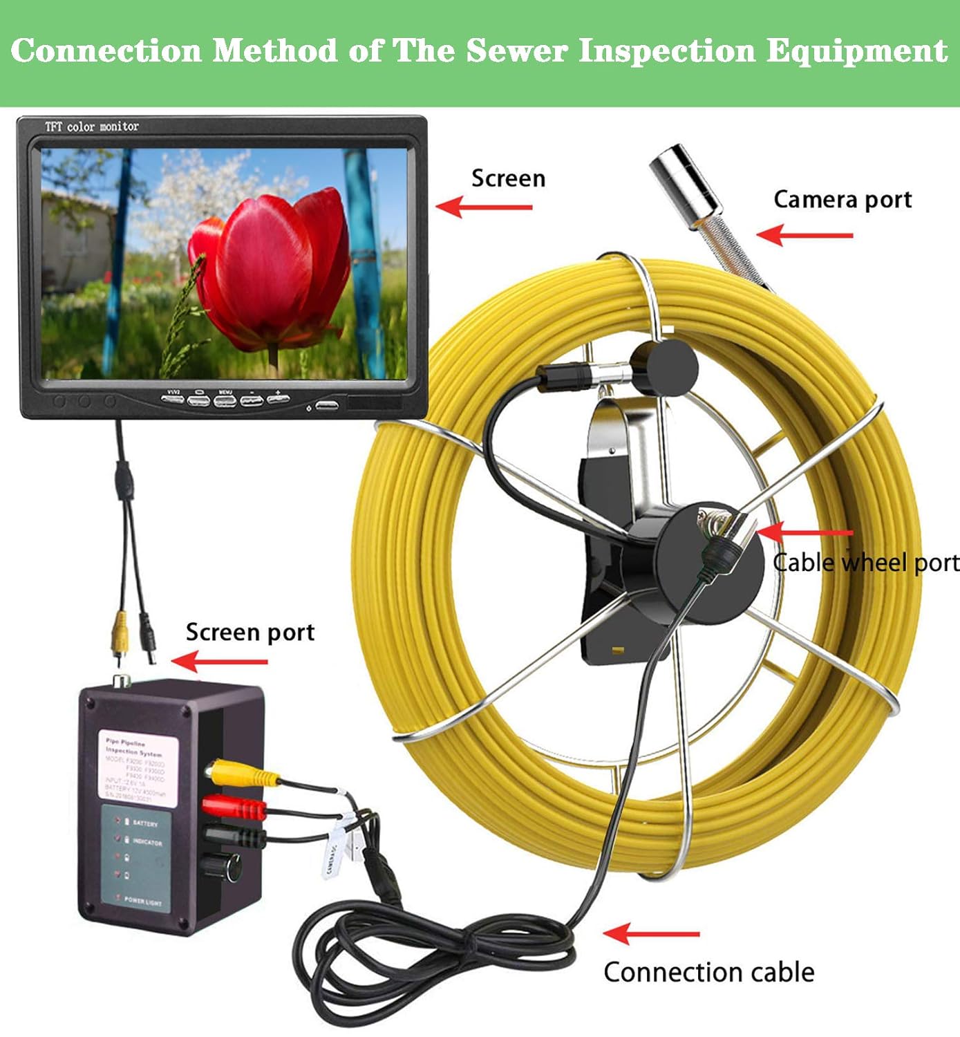 7 Inch LCD Sewer Inspection Camera with DVR N3671