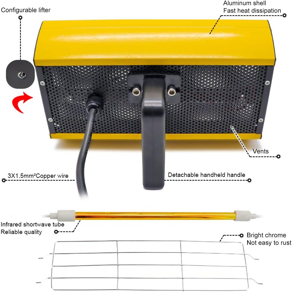 2000W Shortwave Infrared Paint Curing Lamp I397643