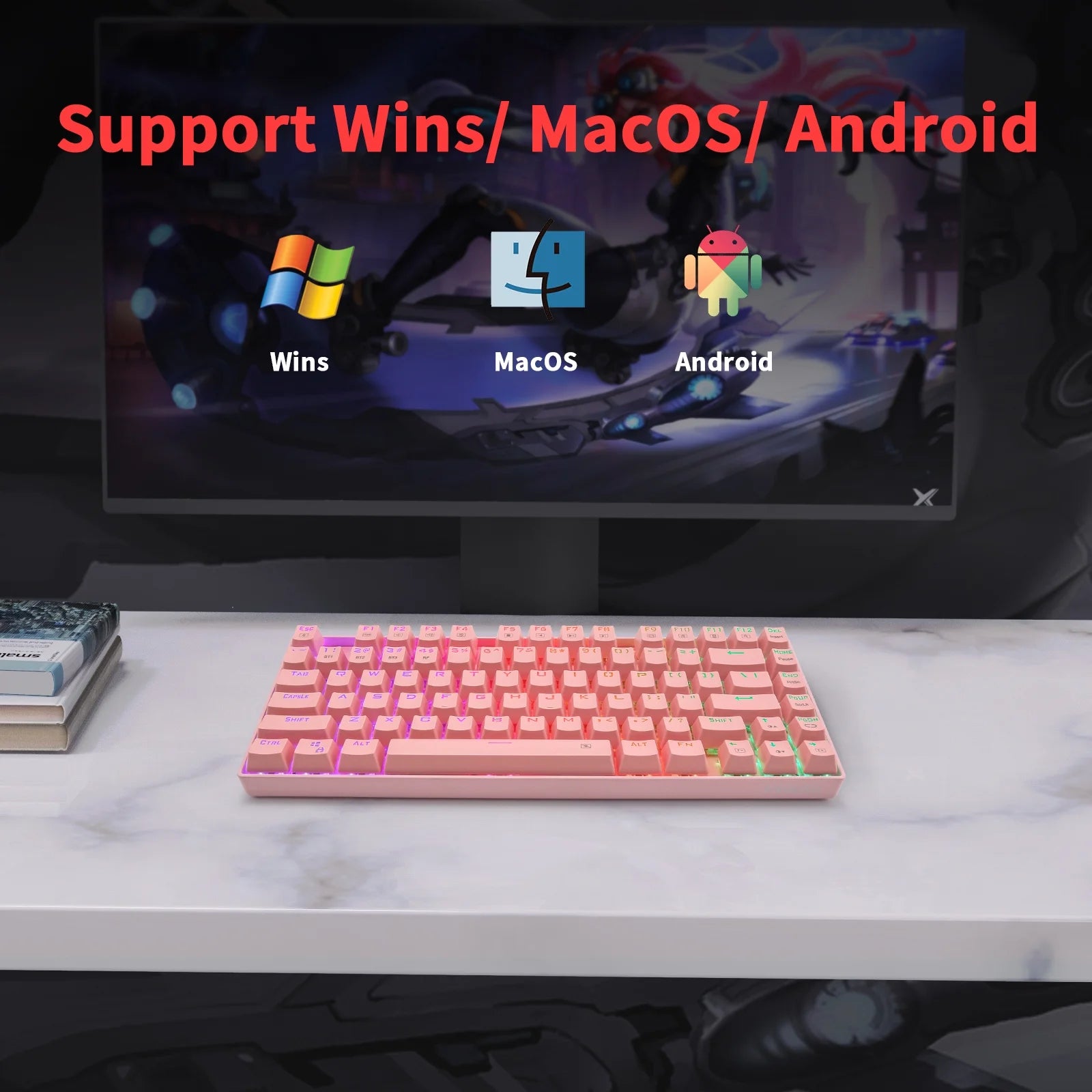 RGB Wireless Mechanical Keyboard with Blue Switches D121422