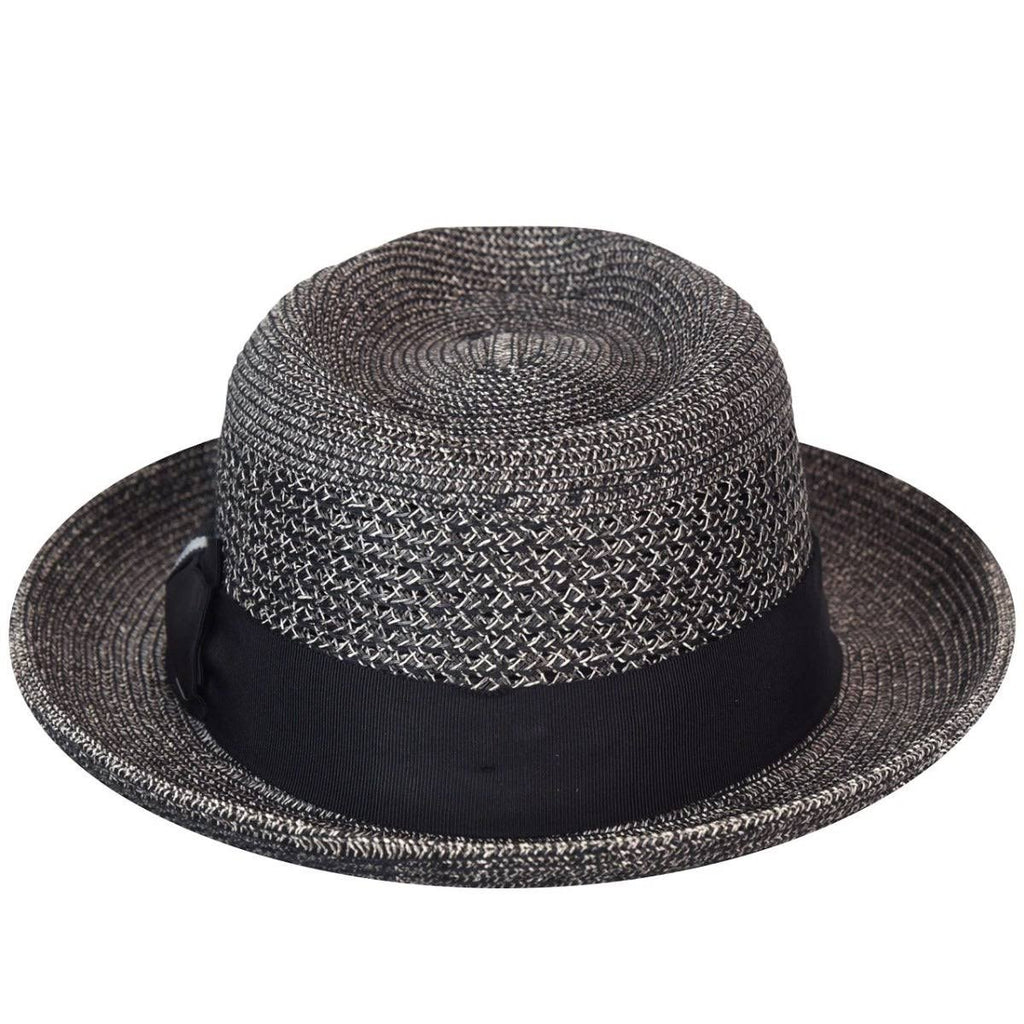 Black Straw Fedora Hat U933439