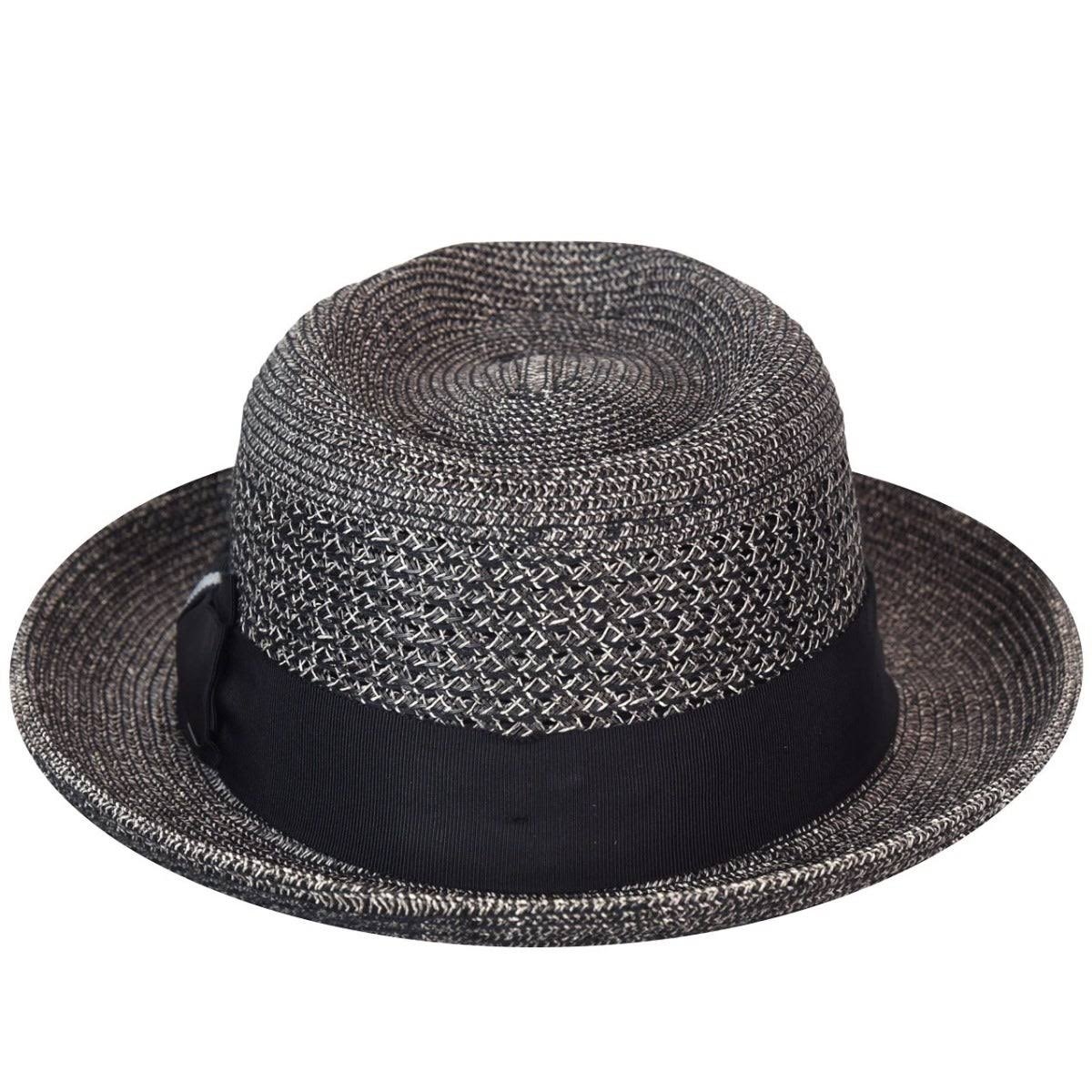 Black Straw Fedora Hat U933439