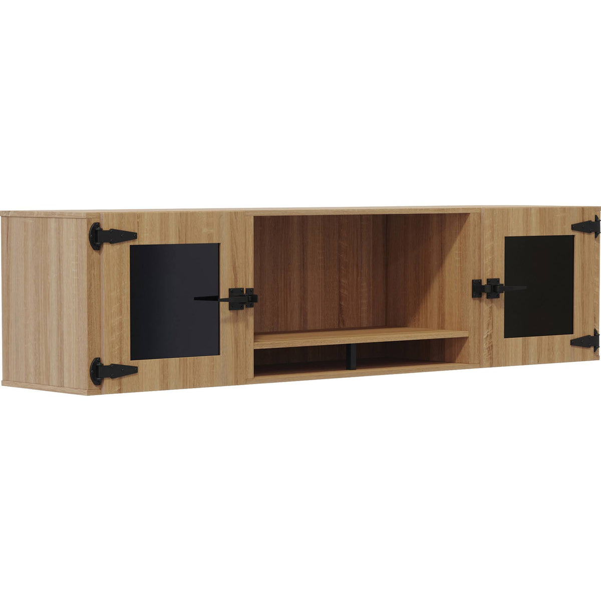 Smoked Glass Doors Wall Hutch F108560