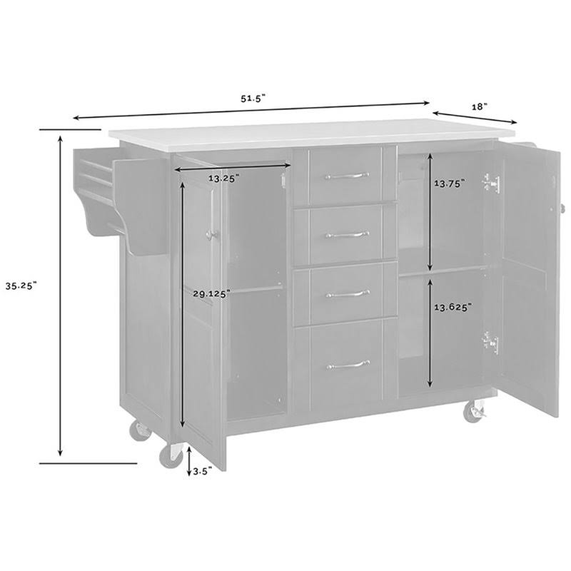 Solid Granite Top Kitchen Cart P77084