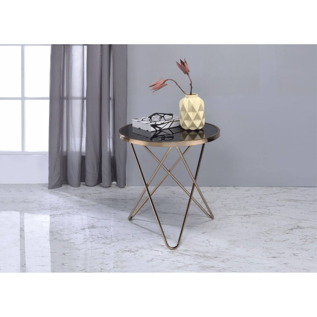 Black Glass End Table Y573662
