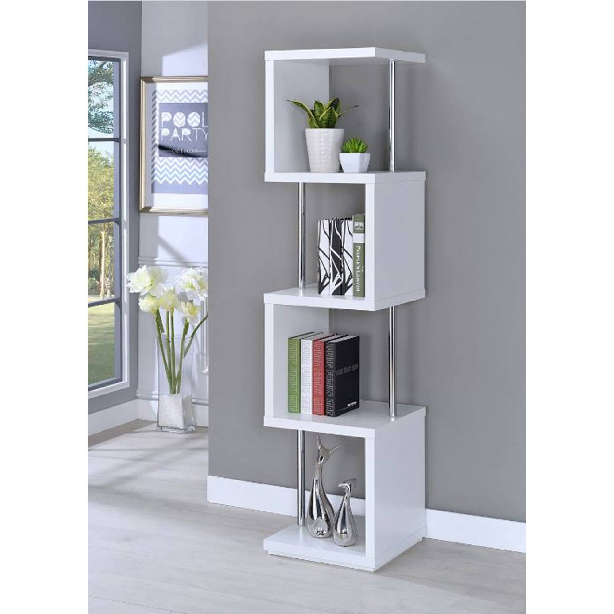 White 4-Tier Bookcase Y2566
