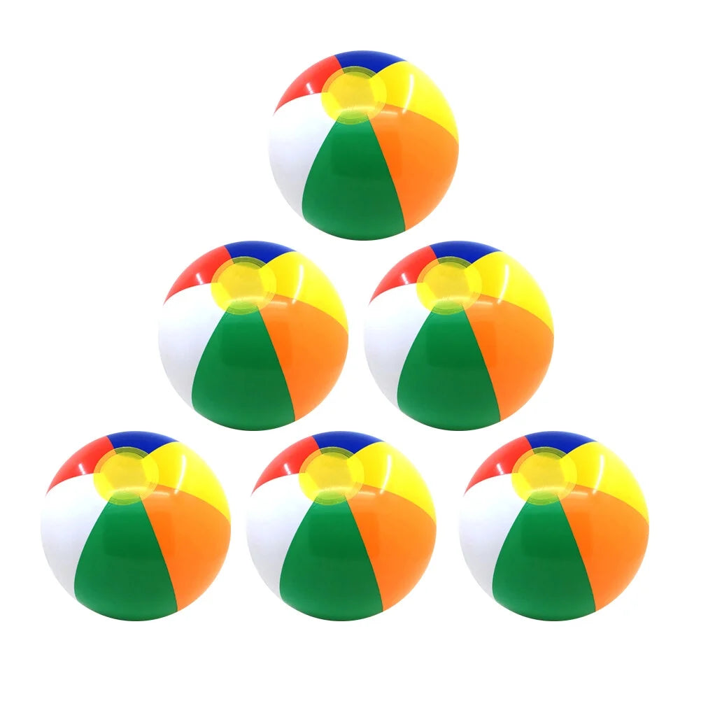 6 Pcs Colorful Inflatable Beach Ball Pool Toys P9460