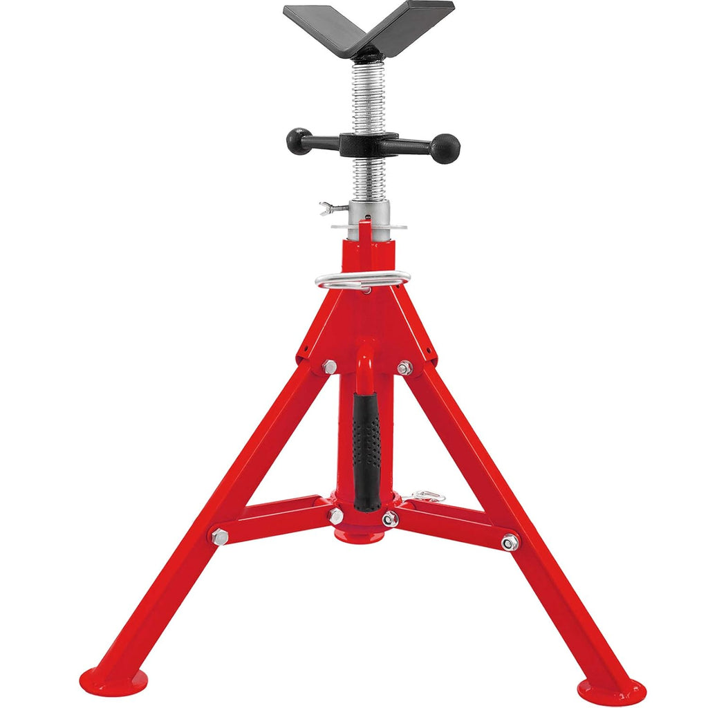 V Head Pipe Stand, Adjustable Height 20-37, 2500 lb. Load Capacity, Carbon Steel Y398