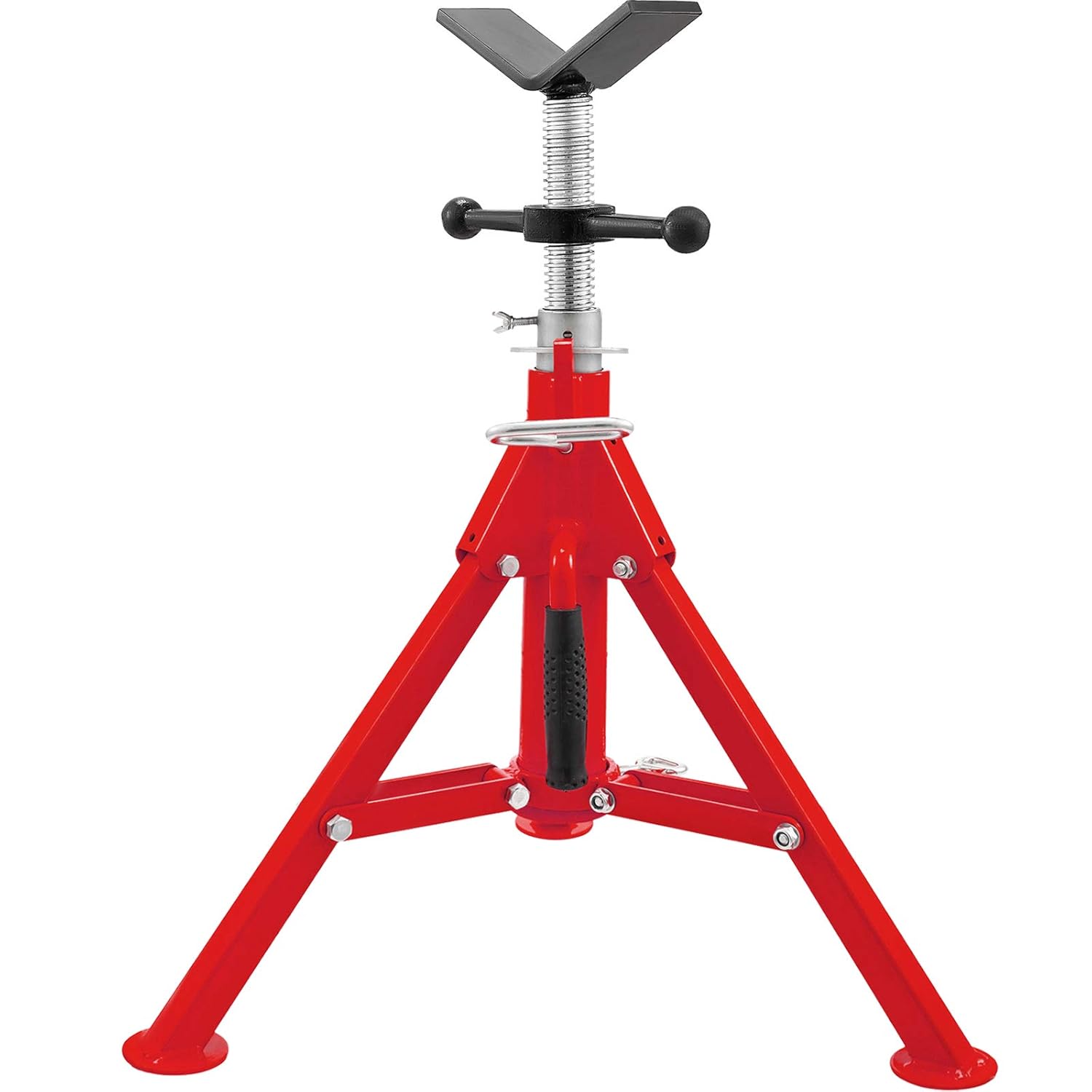 V Head Pipe Stand, Adjustable Height 20-37, 2500 lb. Load Capacity, Carbon Steel Y398