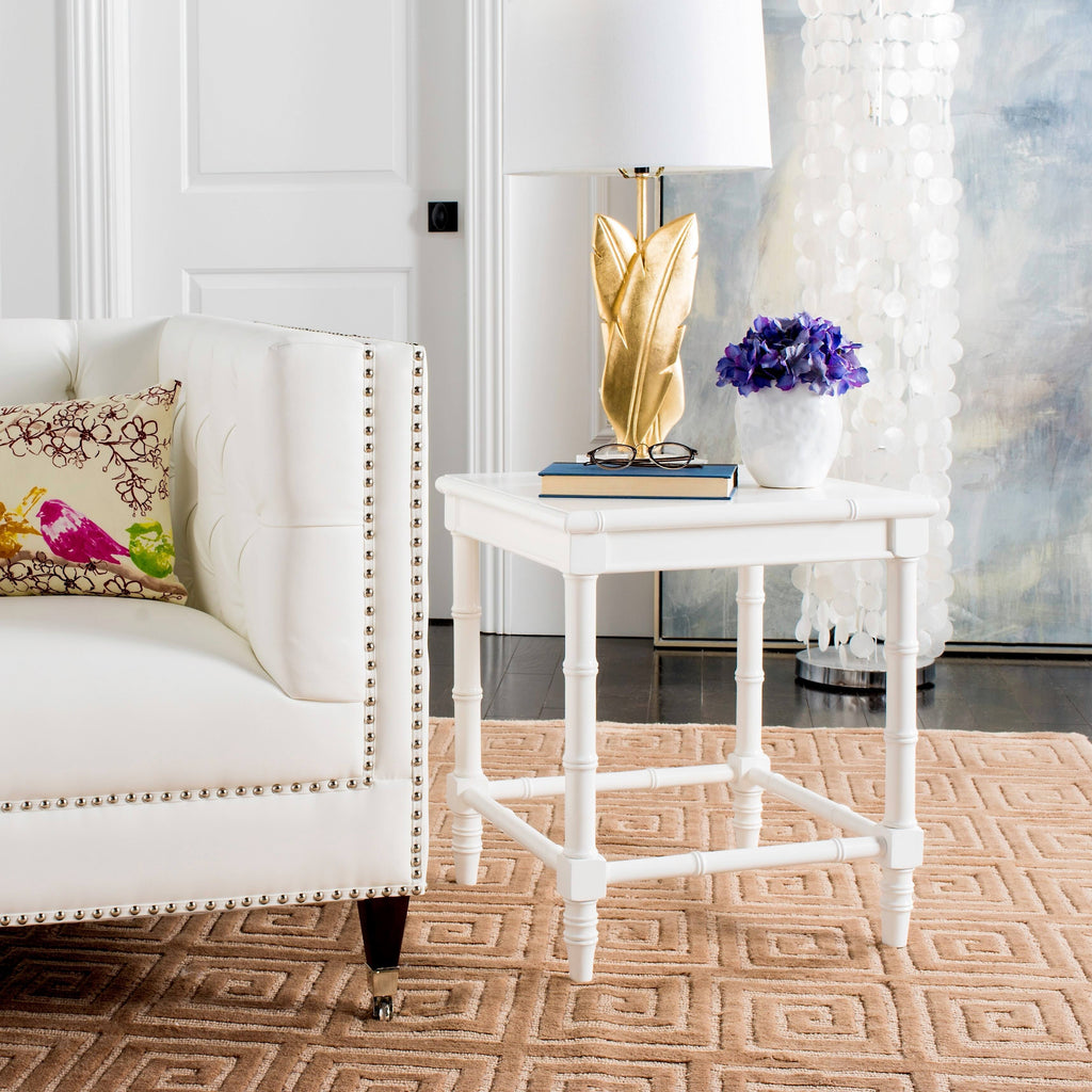 White Bamboo Accent Table J59345