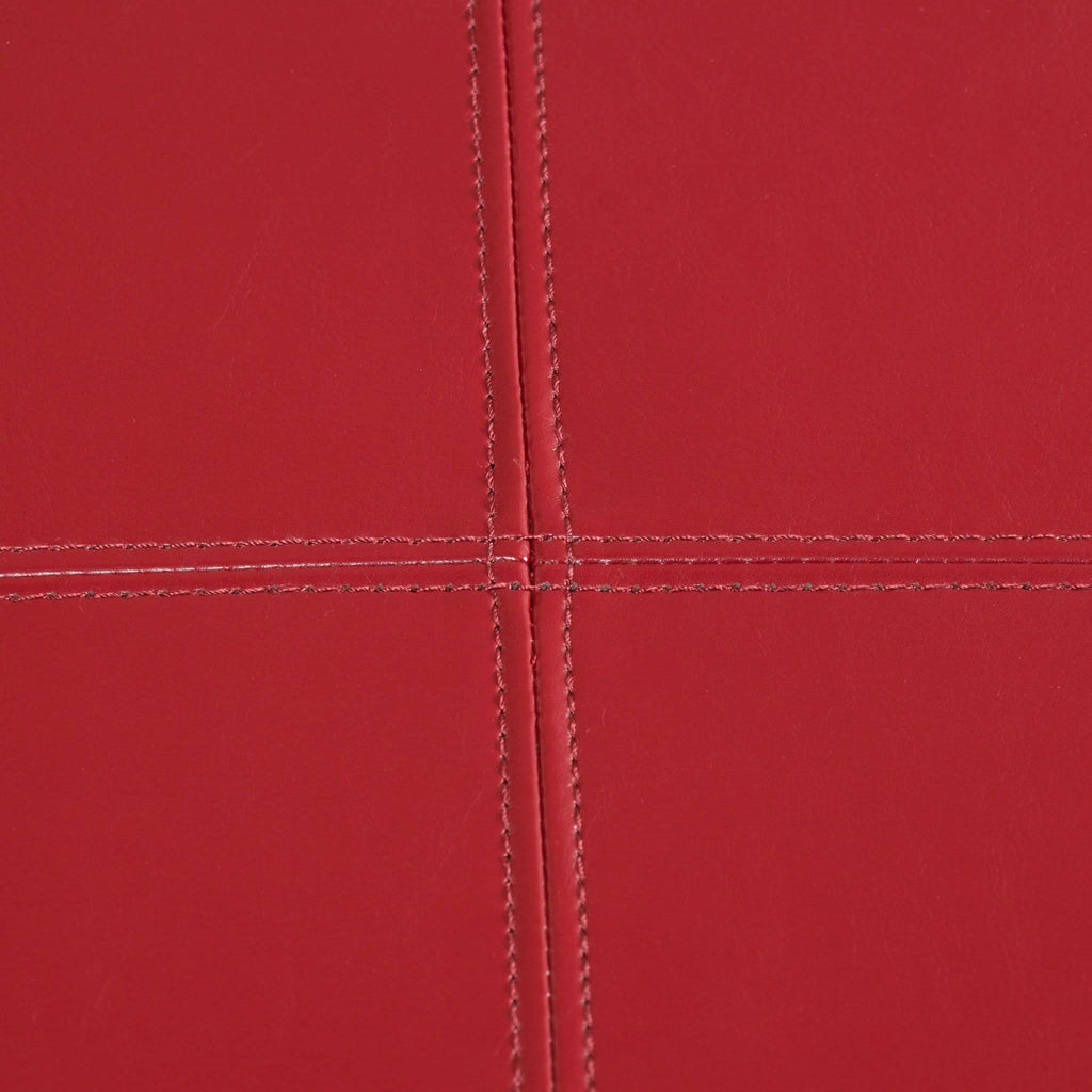 Red Leather Storage Ottoman V5275