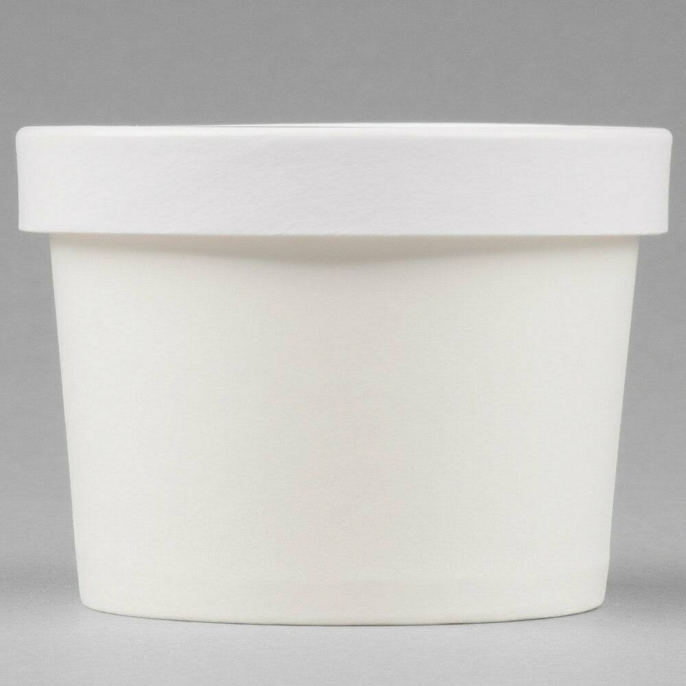 12 oz Double-Wall Poly White Paper Soup Cup with Vented Paper Lid - 250/Case L216889