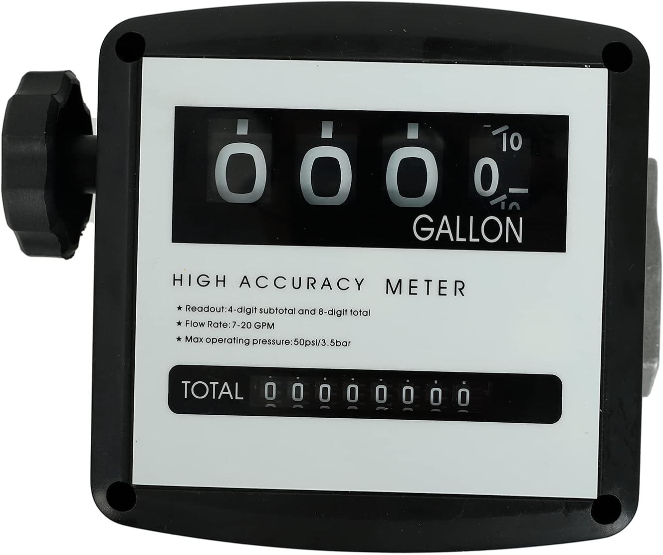 Mechanical Fuel Flow Meter 7-20 GPM 4-Digital Batch Display 50 PSI Pack of 2 T99243