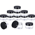 12 Pack Clear Plastic Storage Jars with Lids (8 Ounce, White) N98500